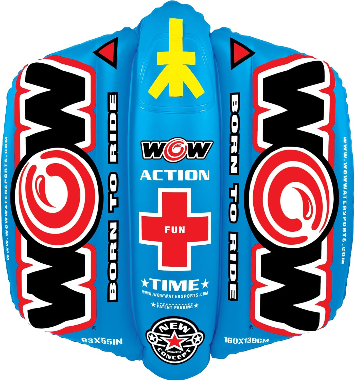 Wow Sports Zig Zag Towable Inflatable Tube for Boating - 1 to 2 Person Towable - Steerable Tubes for Boating image number 4