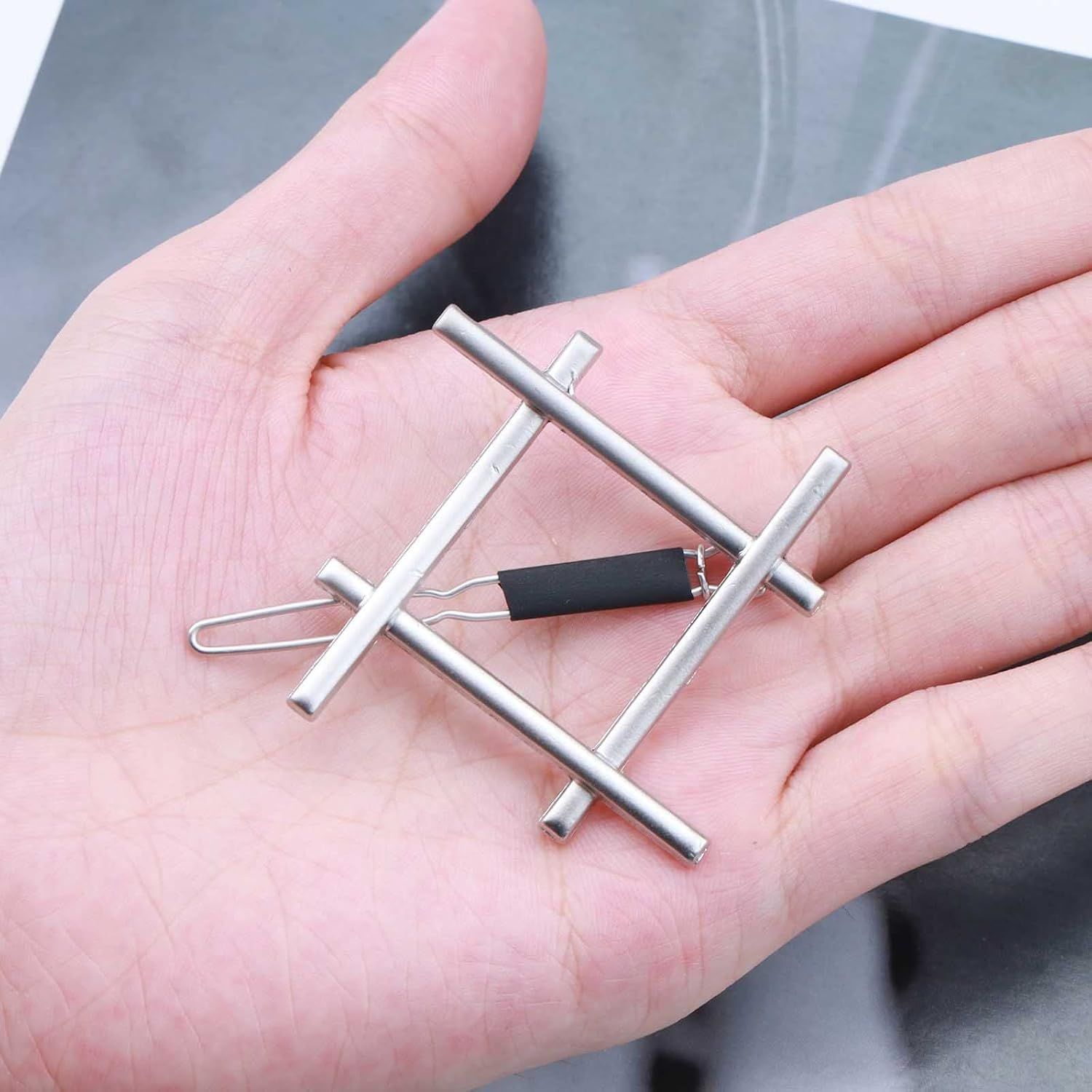 Yheakne Boho Square Silver Hollow Square Hair Clip Hair Clip Vintage Hair Clip Decorative Hair Clip Hair Accessories for Women and Girls (Square) image number 5