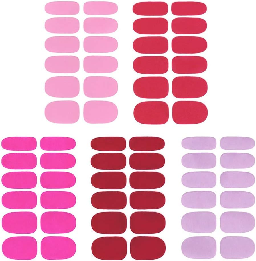 5 Sheets Solid Color Simplicity Nail Polish Stickers Full Wraps Self Adhesive Nail Art Decals Nail Accessories for Women image number 2