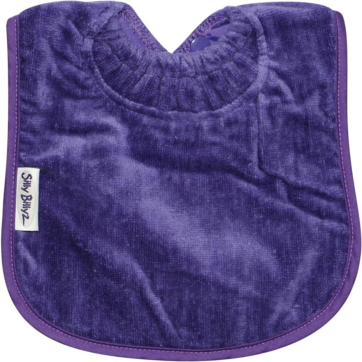 Silly Billyz Towel Plain Baby Bib, Large, Purple image number 1