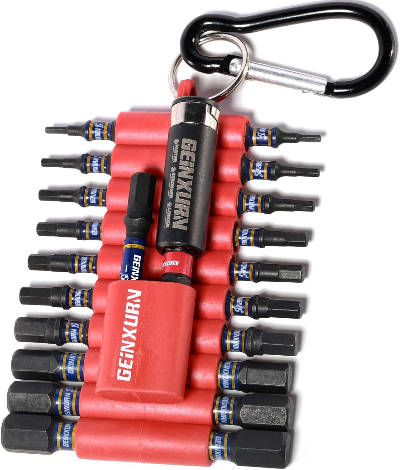 Geinxurn 22 Pieces Impact Screwdriver Bits Set with Organizer Sleeve, Magnetic (PH1,PH2,PH3,T10,T15,T20,T25,T30,SQ2,PZ2,H5,H6,H1/4,H1/8,SL#8,SL#10) S2 Steel Multi Driver Bits