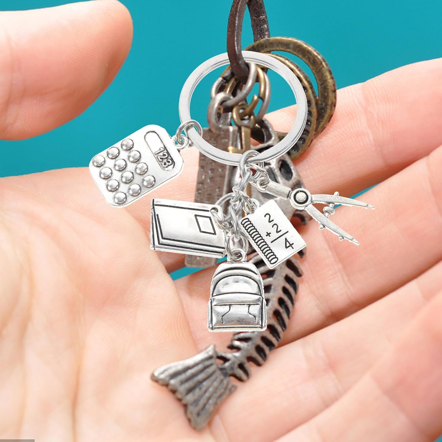 HEALEEP Back to School Calculator Keychain with Mini Calculator, Small Key Ring for Backpack and Wallet, Compact Key Chain for Men and Women, School Supplies Accessory image number 4