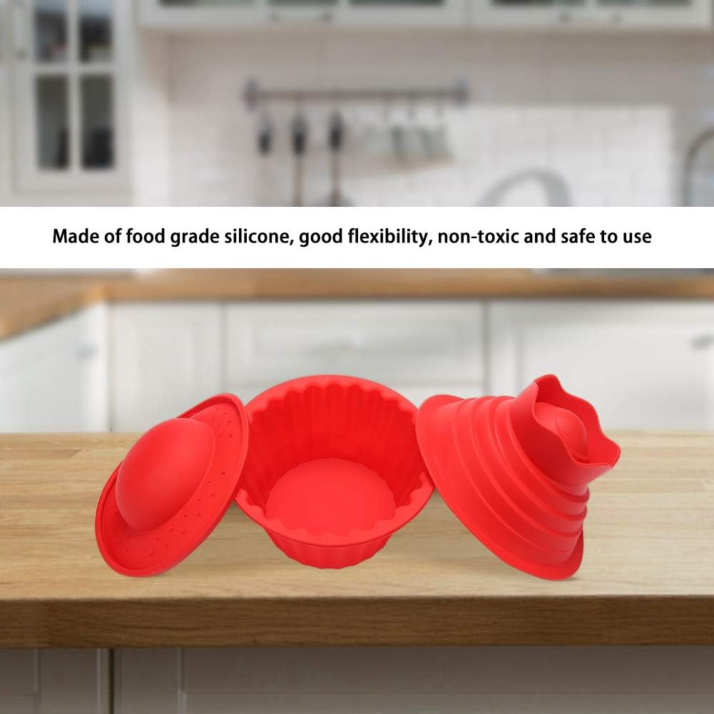 Giant Big Silicone Cupcake Cake Mould Top Cupcake Bake Set Baking Mold, Cupcakes Bake Set, Giant Cupcake Mold, Silicone Cupcake Cake Mould, Red 3 Pack Giant image number 3