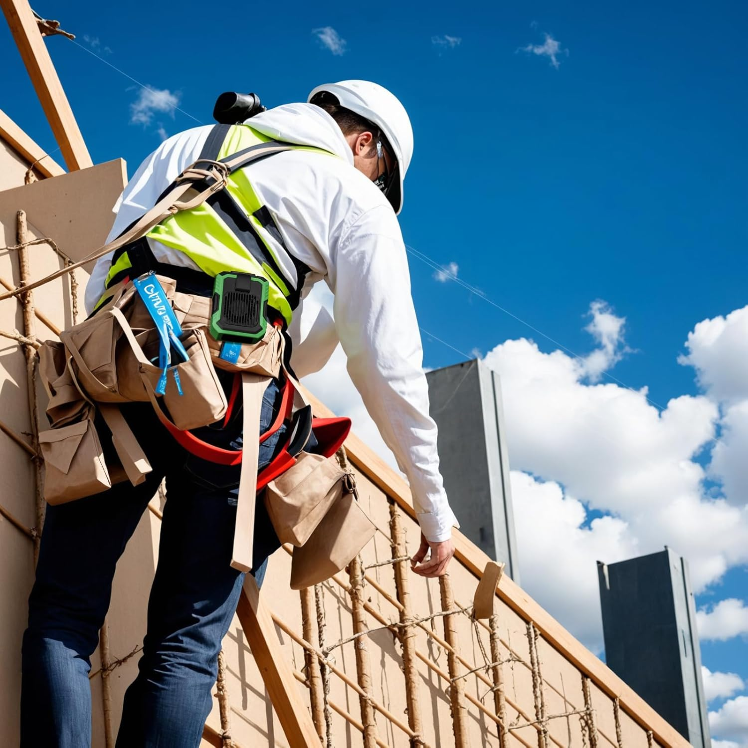 Blue Collar Breeze -Portable Waist Fan, Portable Cooling Fan That Clips to Your Waist, Portable Ceiling Fan, Belt Fan, Wearable Fan, 3 Speeds, Clip-On Fan for Outdoor Use (Green) image number 5