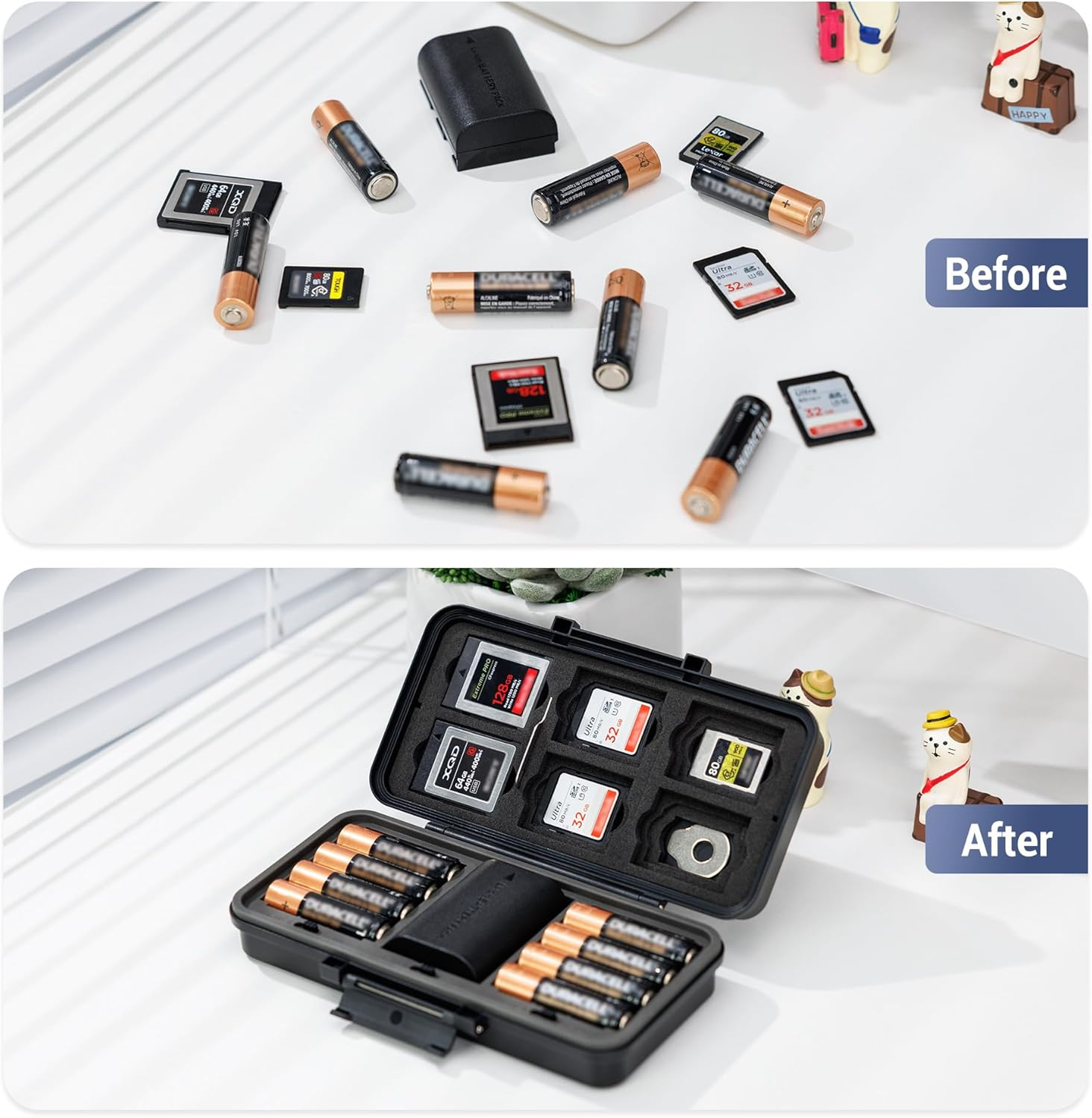 JJC Multi-Function Camera Battery Memory Card Storage Case for 6 SD Card,6 Cfexpress Type-B/Xqd Cards,5 Cfexpress Type-A Cards,3 Camera Batteries,Camera Battery Holder Box for LP-E6 NP-FZ100 NPW235 image number 1