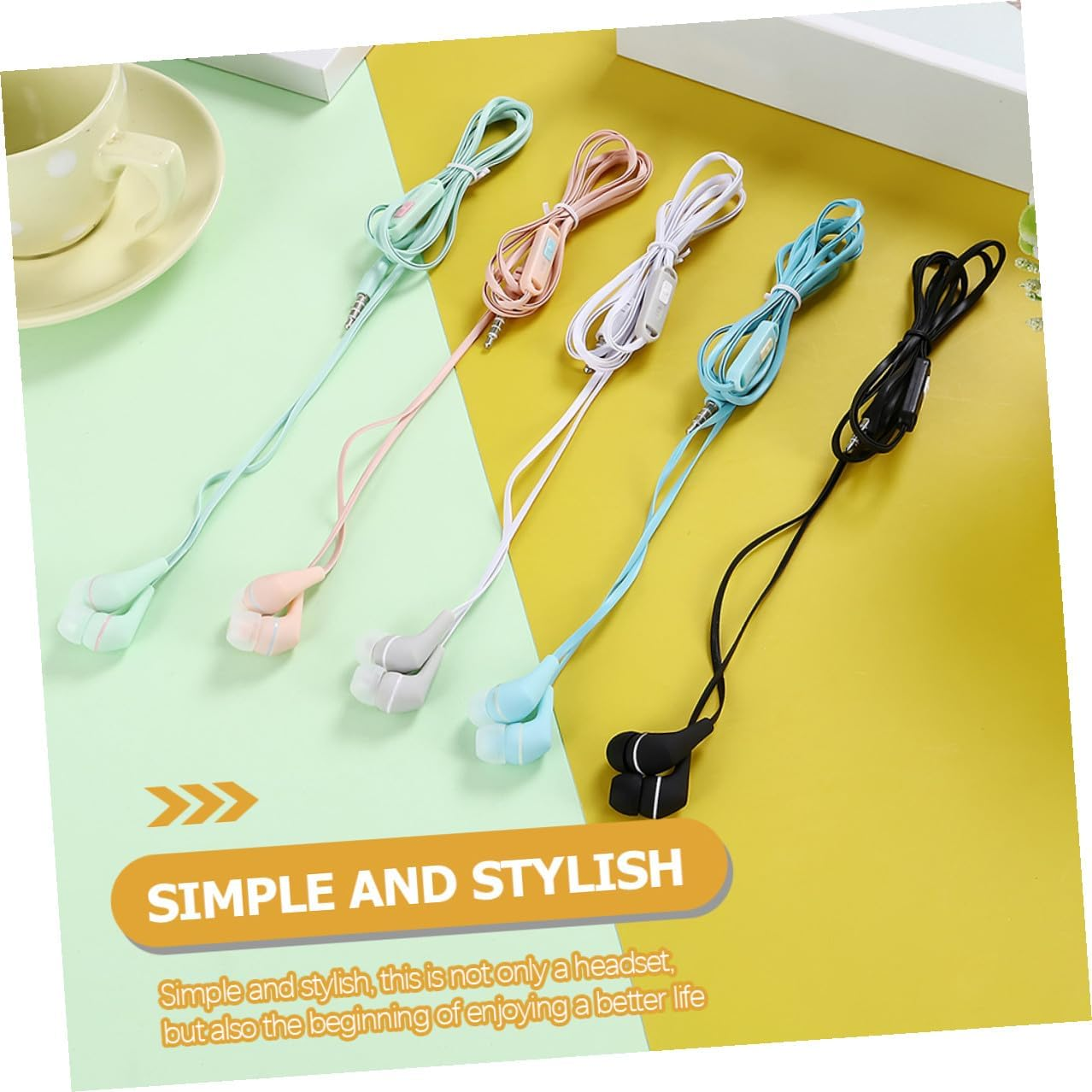 In-Ear Wired Earphones with Adorable Design Ergonomic Comfortable Fit Material Compatible with Huawei Phones for Gym Running Travel and Daily Use image number 1