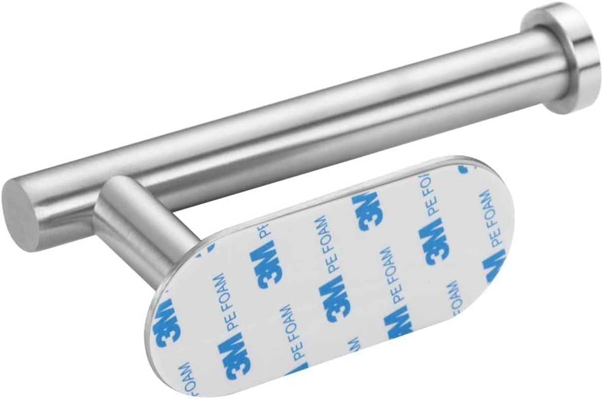 AUTOWT Toilet Paper Holder Self Adhesive, Kitchen Washroom Adhesive Toilet Tissue Roll Rack No Drilling for Bathroom Stick on Wall Stainless Steel (Silver) image number 2