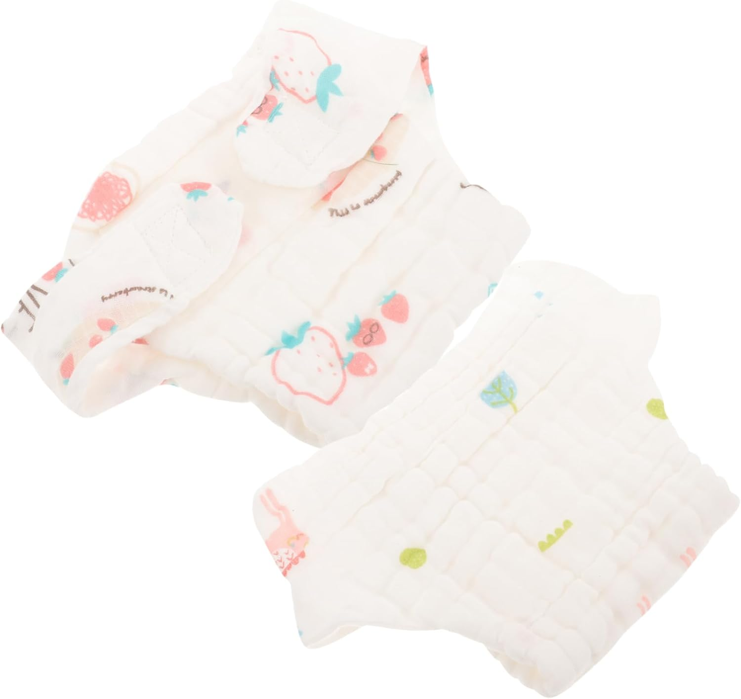 2Pcs Newborn Nappies of Washable Cotton Diaper Pants for Girls Reusable Comfortable for Boy Girl Random Style image number 3