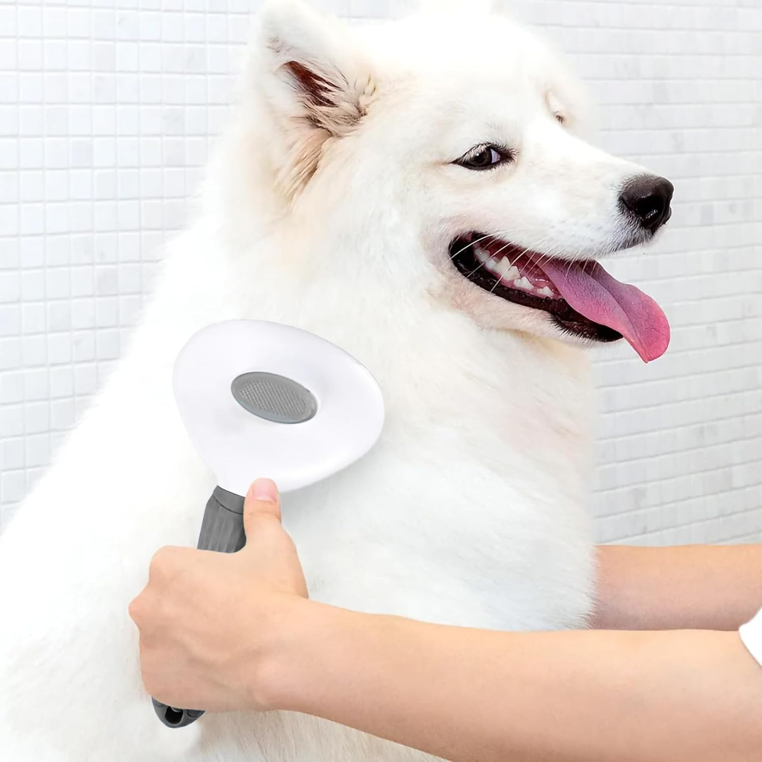 Cat Brush for Shedding and Grooming, Self Cleaning Slicker Brushes for Dogs and Cats Grooming Brush Tool, Bath Brush Hair Grooming Comb Hair Slicker Brush, Cats Dogs Brush Massage-Self Cleaning image number 4