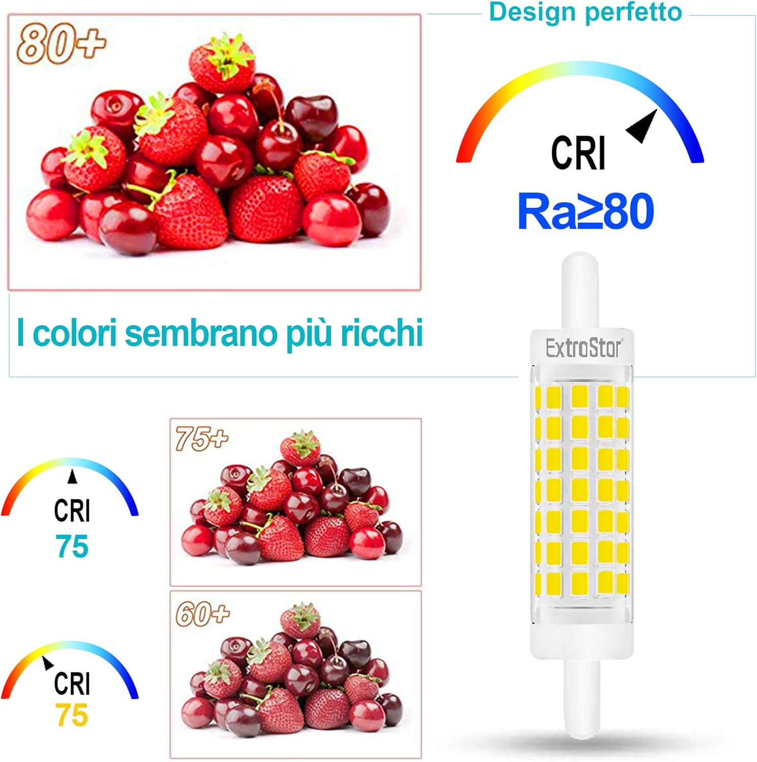 EXTRASTAR R7S LED Non-Dimmable 5 W 78 Mm LED Bulb with Double Linear Effect 6500 K Equivalent to 40 W, 500 Lm, Pack of 2 (Pack of 1) Cool White image number 1
