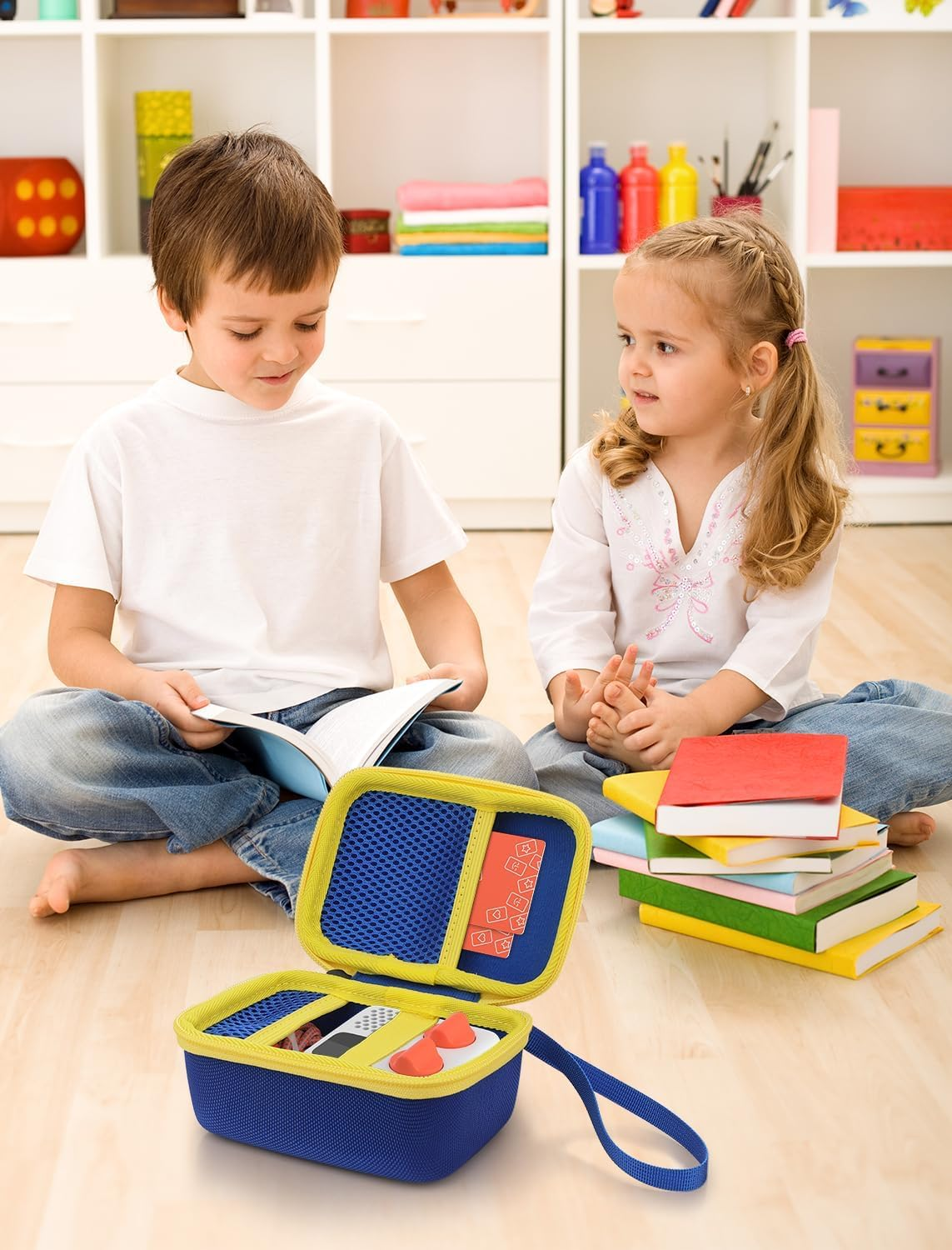 Hard Travel Case Compatible with Yoto Mini 2024 Edition, Kids Audio & Music Player, Portable Holder Bag for Children&rsquo;S Speaker Plays Audiobook Cards Blue Yellow image number 2