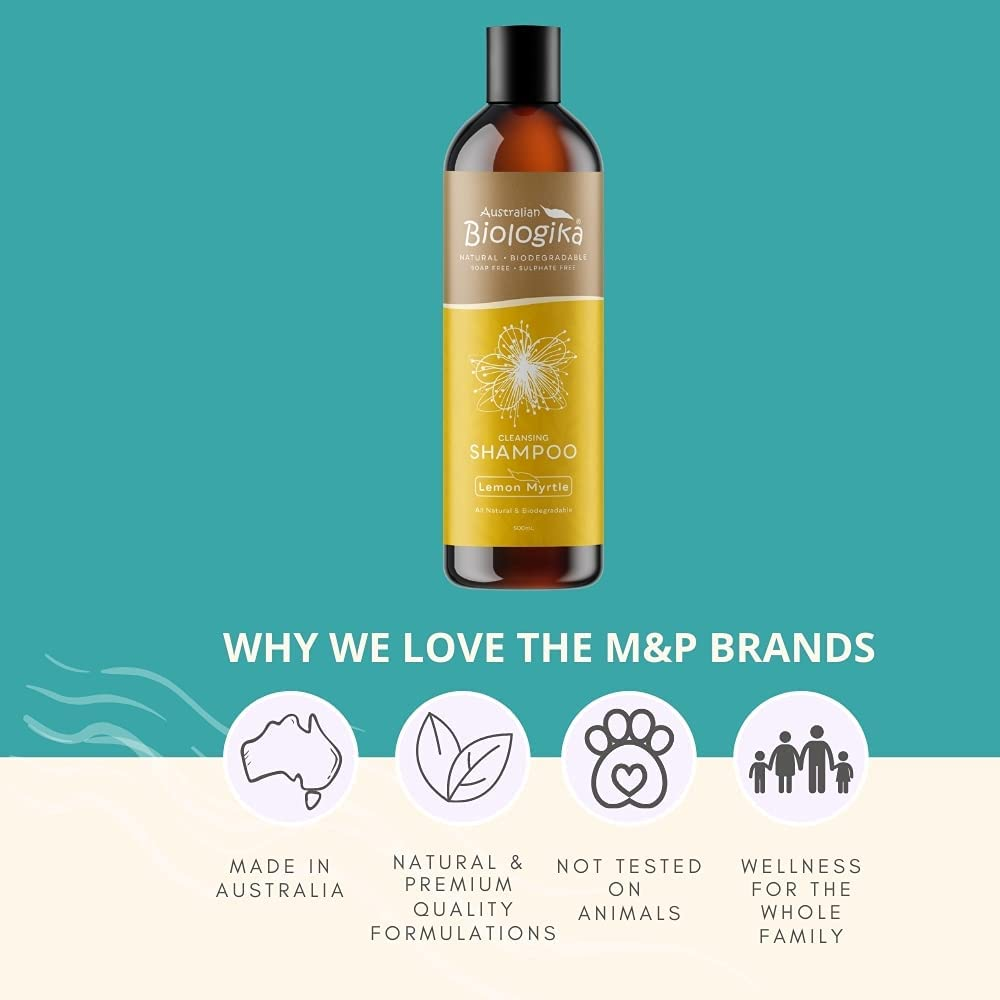 AUSTRALIAN ORGANIC BIOLOGIKA Bush Lemon Myrtle Shampoo 500Ml - Oily Hair, Multicolor