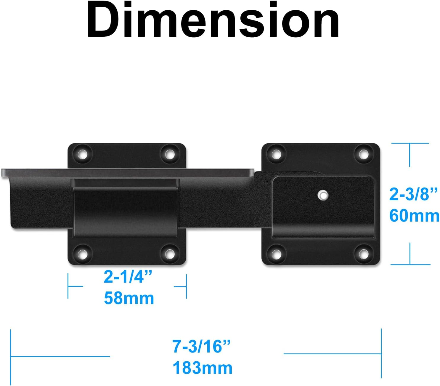 Bhanboth Heavy-Duty Flip Gate Lock with Padlock Hole, 7.5 Inch Black Metal Gate Latch, 4Mm Thick Outdoor Gate Hardware for Fence, Shed, Barn, Pool, Garage, Wood & Vinyl Gates image number 2