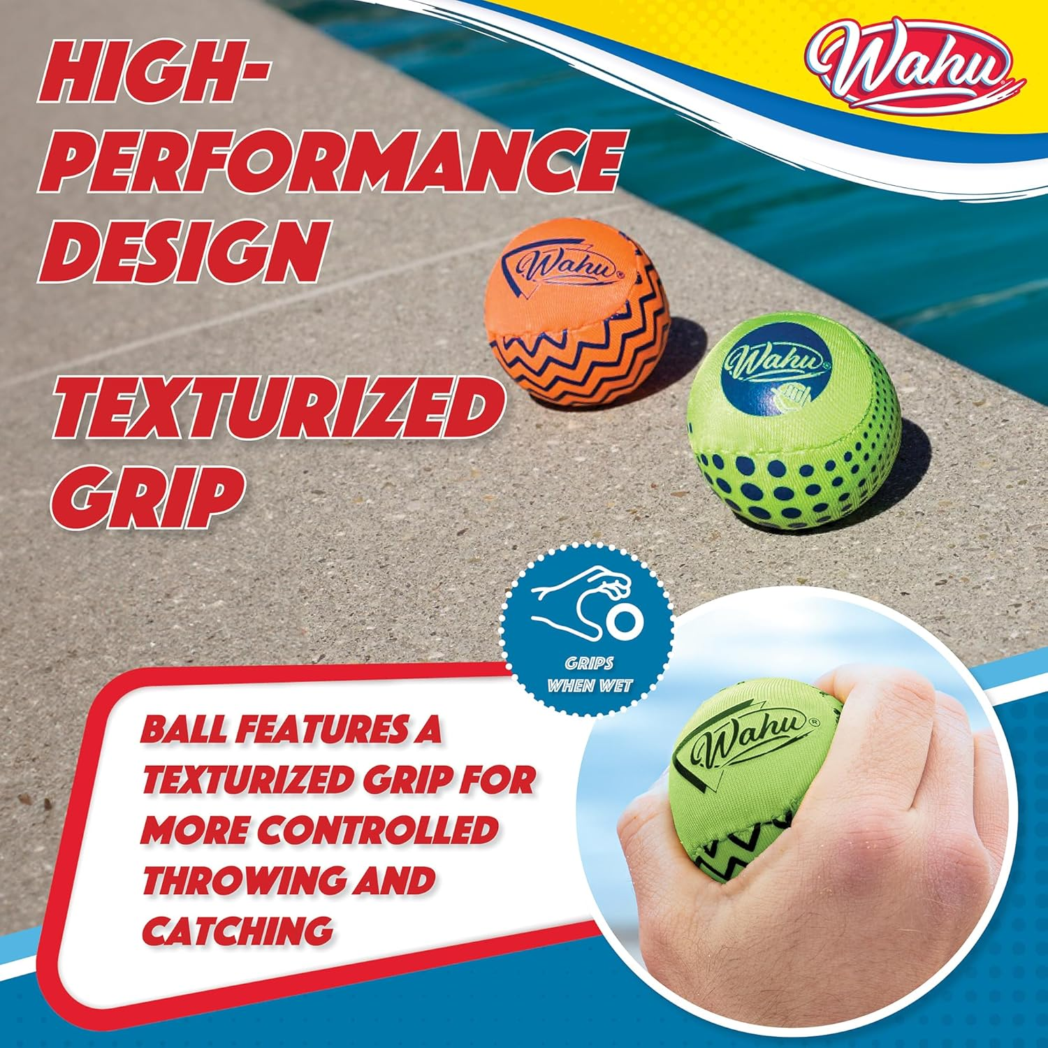 WAHU Super Grip Skimball 2-Pack Green/Orange - 100% Waterproof Ball Can Skip over 150-Feet across the Water image number 6