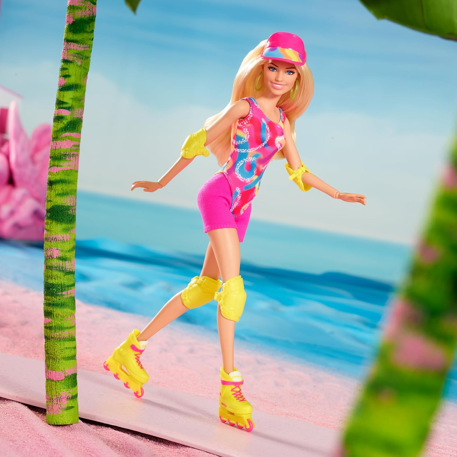 Barbie the Movie Doll, Margot Robbie as Barbie, Collectible Inline Skating Doll Wearing Leotard, Biker Shorts and Inline Skates image number 1