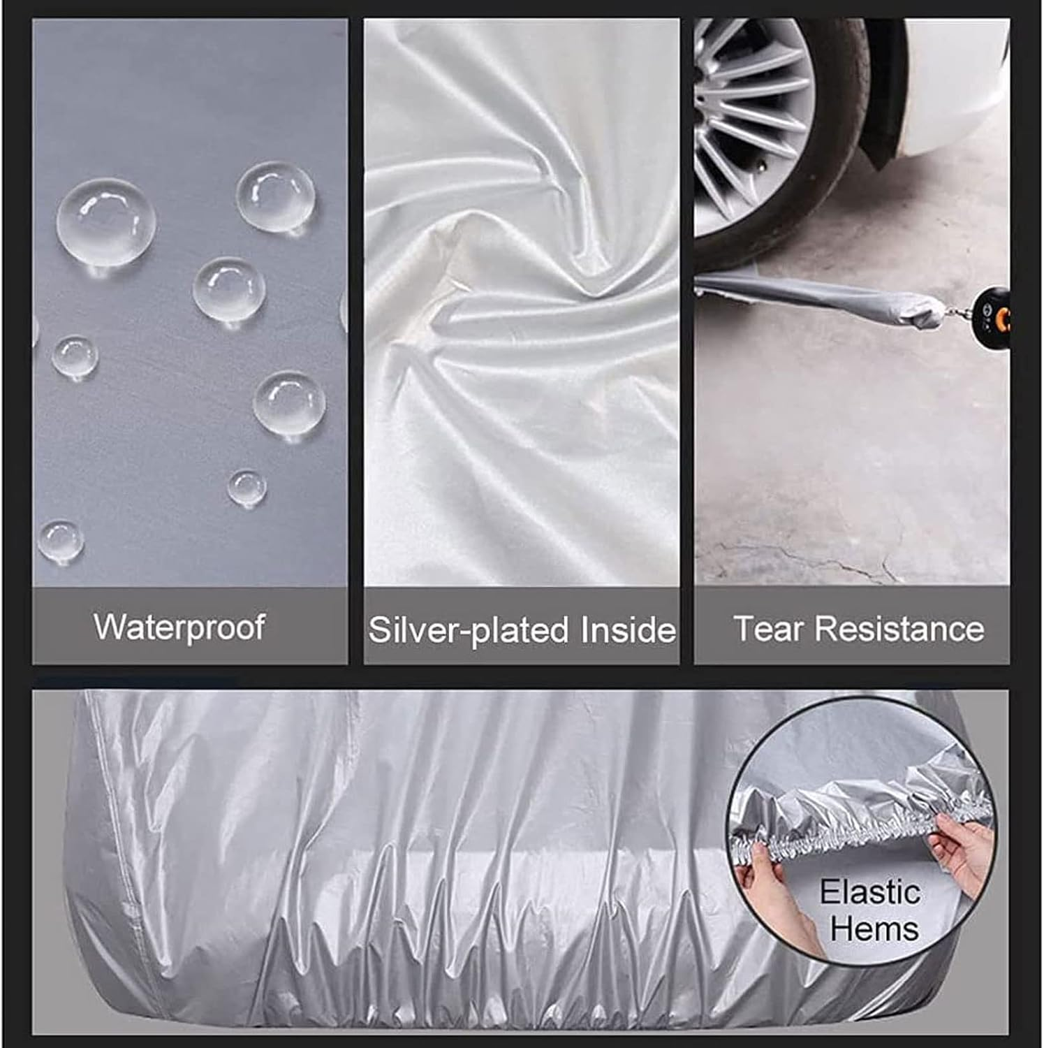 Car Cover for Toyota C-HR 2.0 Hybride GR Sport| Waterproof Auto Snow Cover Windproof Scratch Resistant Outdoor UV Protection Vehicle Cover (Color : Silver) - Blue image number 2