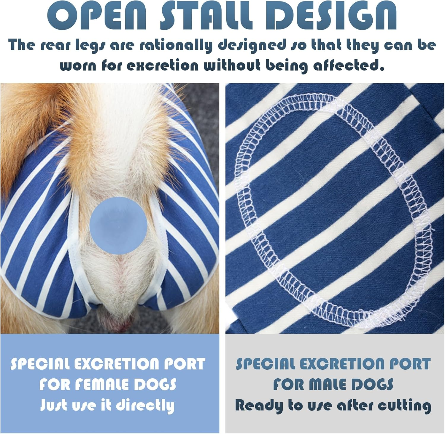 TYXHXTF 2PCS Dog Surgery Recovery Suit Dog after Surgery,Dog Recovery Suit Female Male,Dog Body Suit after Surgery,Post Surgery Dog Onesie,Adjustable Dog Post Surgery Body Suit(Blue) image number 1