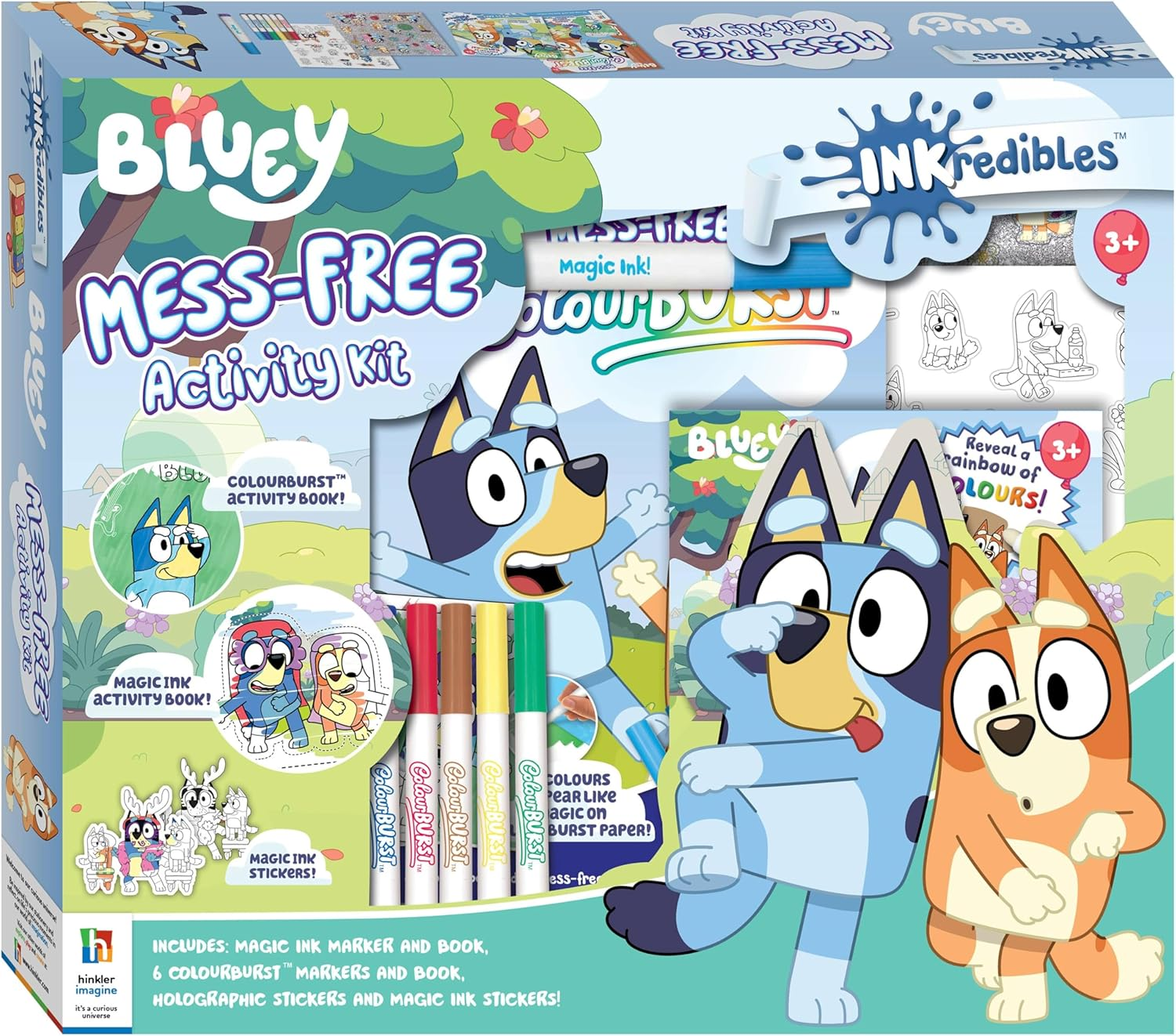Inkredibles Activity Kit Bluey &ndash; Includes Magic Ink, Colourburst Markers, and Fun Stickers &ndash; Mess-Free Colouring Set Ideal for Screen-Free Playtime and Travel &ndash; for Preschoolers Ages 3&ndash;5 image number 4