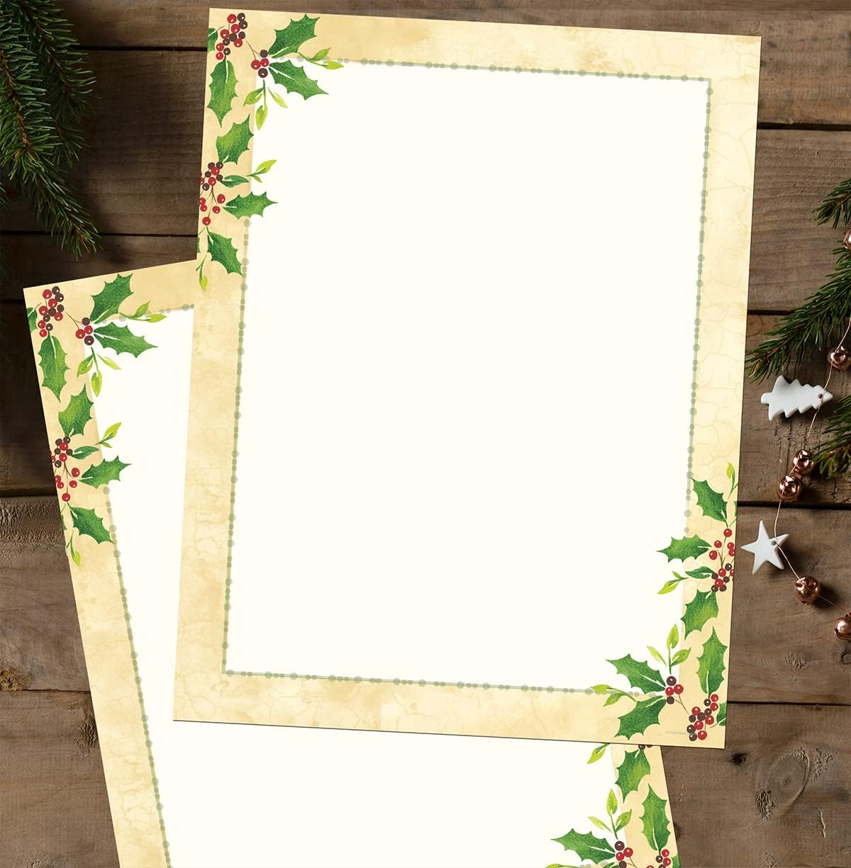 Great Papers! Falling Holly Imprintable Stationery, 8.5" X 11", Pack of 80 (2015049)