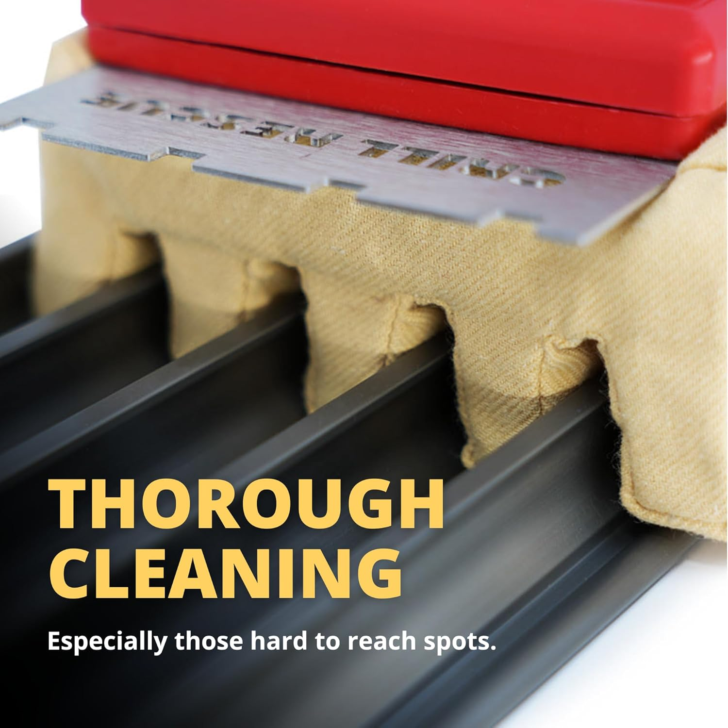 Grill Rescue BBQ Replaceable Scraper Cleaning Head, Bristle Free - Durable and Unique Scraper Tools for Cast Iron or Stainless-Steel Grates, Barbecue Cleaner (Replaceable Grill Grate Scraper Head) image number 2