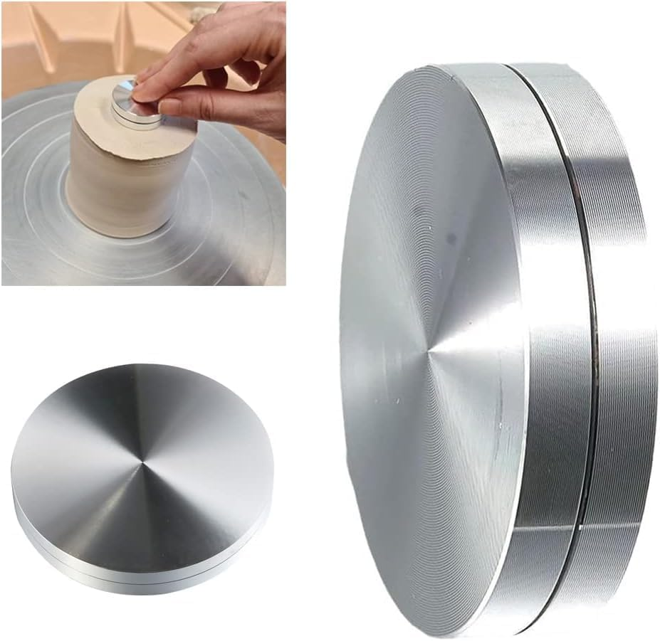 Silver 30Mm Ceramic Clay Pottery Throwing Trimming Spinner Tool,Pottery Finishing Tools Clay Ceramic Rotary Rotary Clay Small Tools Suitable for Potters and Clay Artists Ceramic and Pottery Tools image number 3