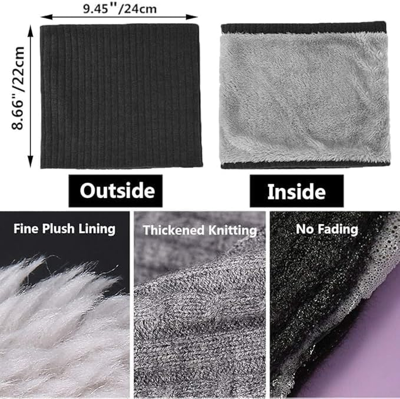 Fleece Neck Warmer Thermal Snoods Unisex Thick Winter Cold Weather Knitted Circle Scarf for Cycling Motocycle Sports