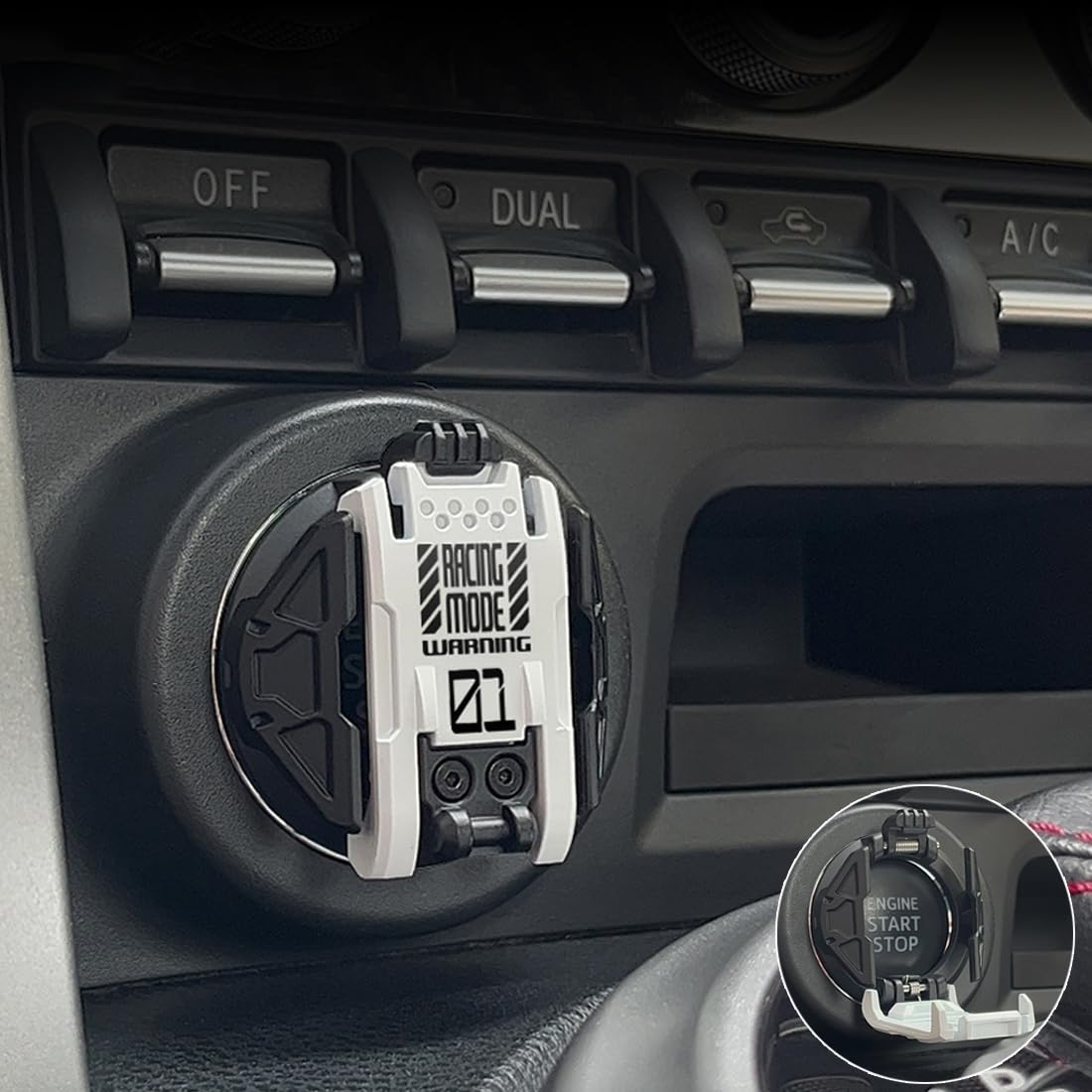 Push Start Button Cover,Press Car Engine Start Stop Button Cover,Push to Start Button Cover,Ignition Protective Anti-Scratch Universal Button Decoration Protector.(Red)