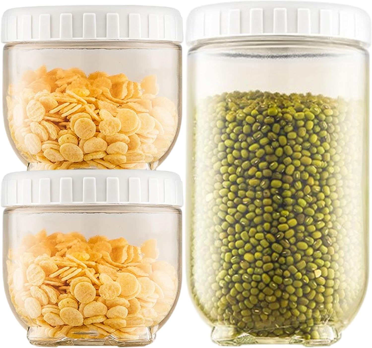 3-Piece Cute Glass Jars with Screw Airtight Lids, Wide Mouth Bottle Storage for Food Candy Grain Kitchen, Cat Claws Overnight Oats Containers Small Stackable Canning image number 4