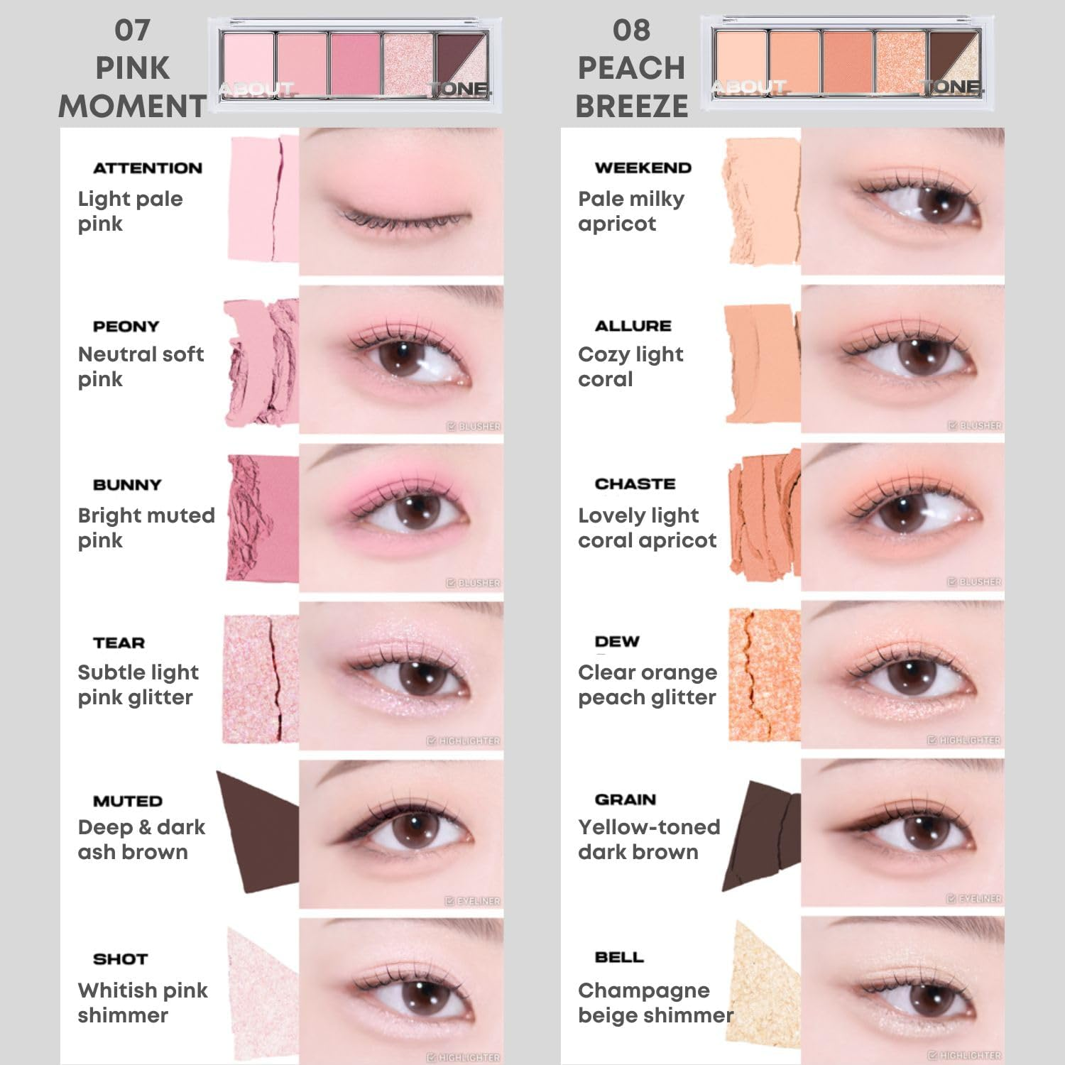 ABOUT TONE Return to Basic Shadow Palette (07 PINK MOMENT, Pack of 1) image number 5
