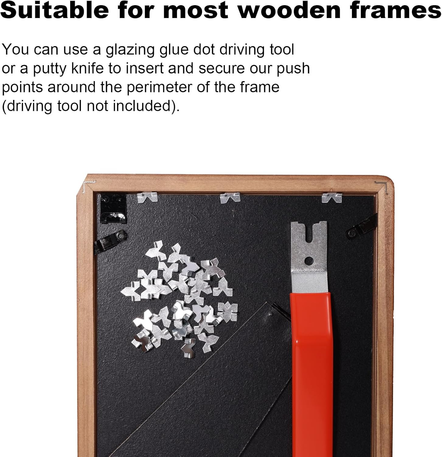 BOXOB 300Pcs Glazing Points, Premium Zinc Finish Glazier Push Points for Picture Framing Glass Installation Window Glazing Cross Stitch Picture Framing Tools and Supplies(Silver) image number 5