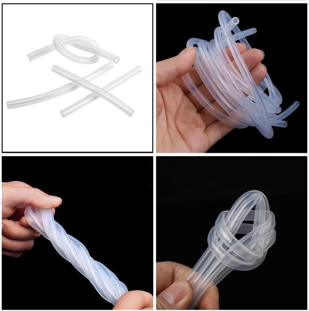 Flexible Hose Pipe,Silicone Tube,Water Pump Hose Silicone Tubing Replacement 5M Length Universal Fit,Food Grade Transparent Silicone Rubber Tube Hose Pipe for Pump Transfer Clear image number 3