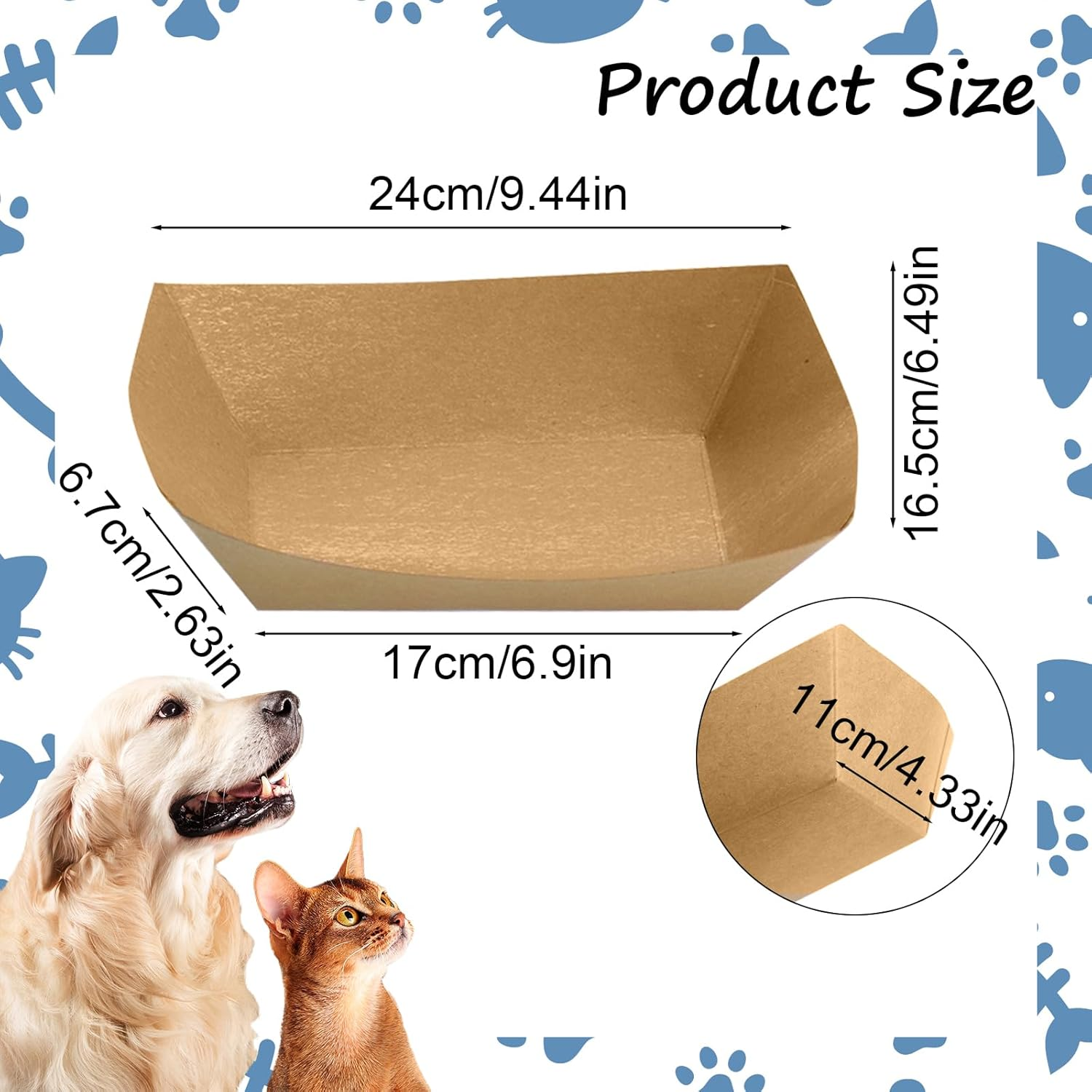 Disposable Cat Feeding Bowls, Thickened Disposable Cat Feeding Bowls, 150 Pieces, Disposable Pet Bowls for Wet and Dry Food, Kittens, Puppies (24Cm X 6.7Cm)