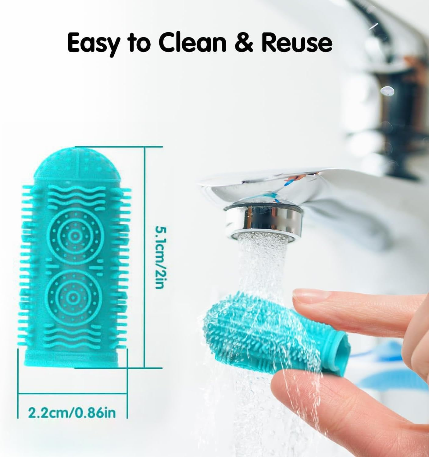 Silicone Dog Toothbrush - 4 Pack Finger Toothbrush Kit for Dogs & Cats | Plaque Remover, Dental Care & Teeth Cleaning Tools image number 4