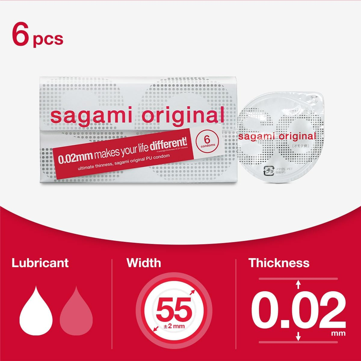 Sagami Original 0.02 6'S X 1 Pack PU Condom image number 6