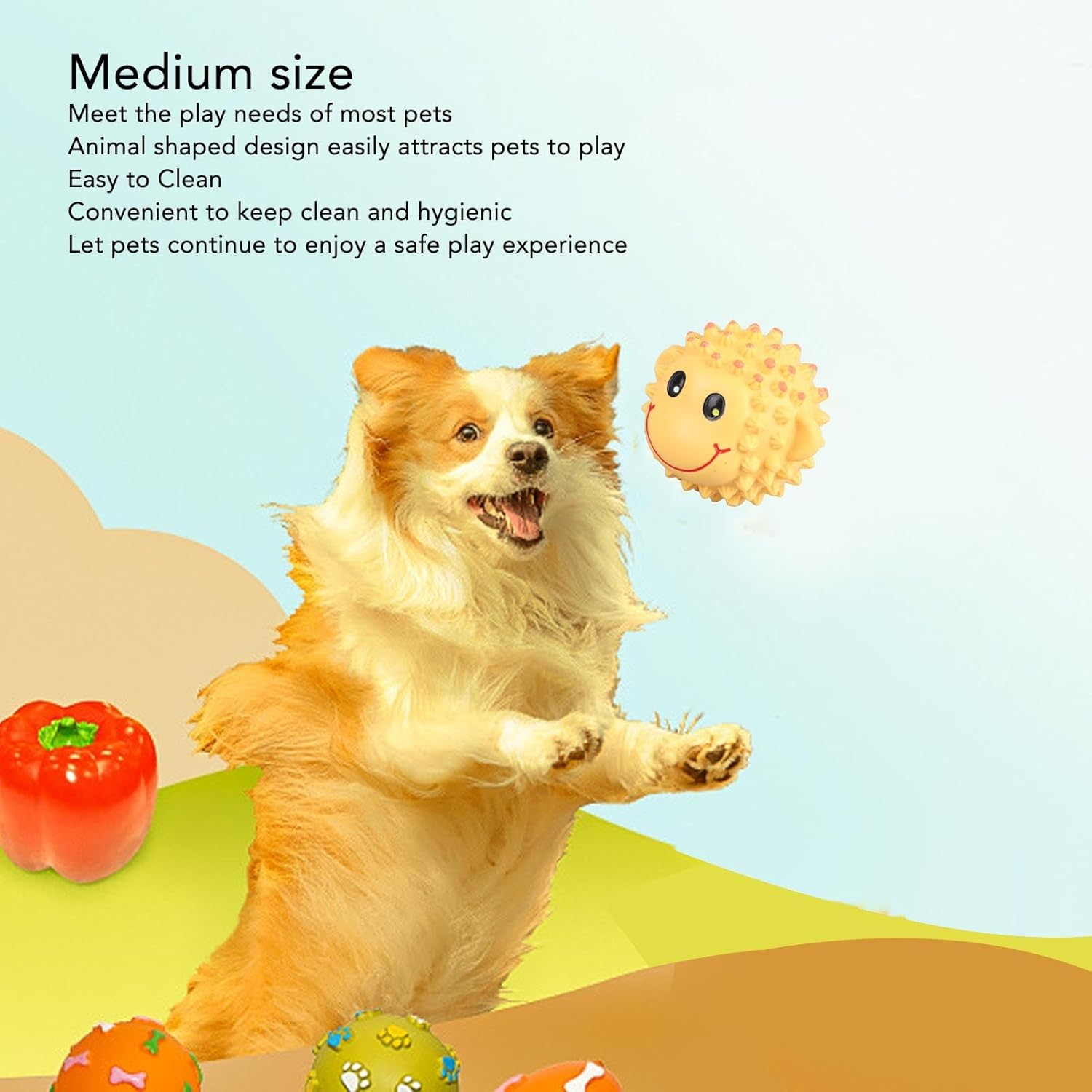 Pet Chewing Ball, Bite Resistant Teeth Cleaning Interactive Animal Shape Cat Dog Chew Toy, Latex Dog Chewing Enrichment Toys Puppy Teething Chew Toy for Dogs image number 2