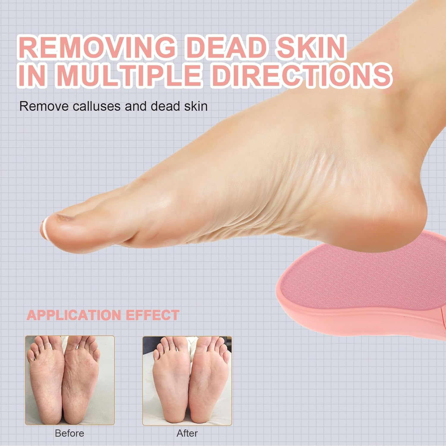 VICASKY Handheld Foot File Callus Remover for Dead Skin Removal Manual Foot Rubbing Board for Home Use image number 3