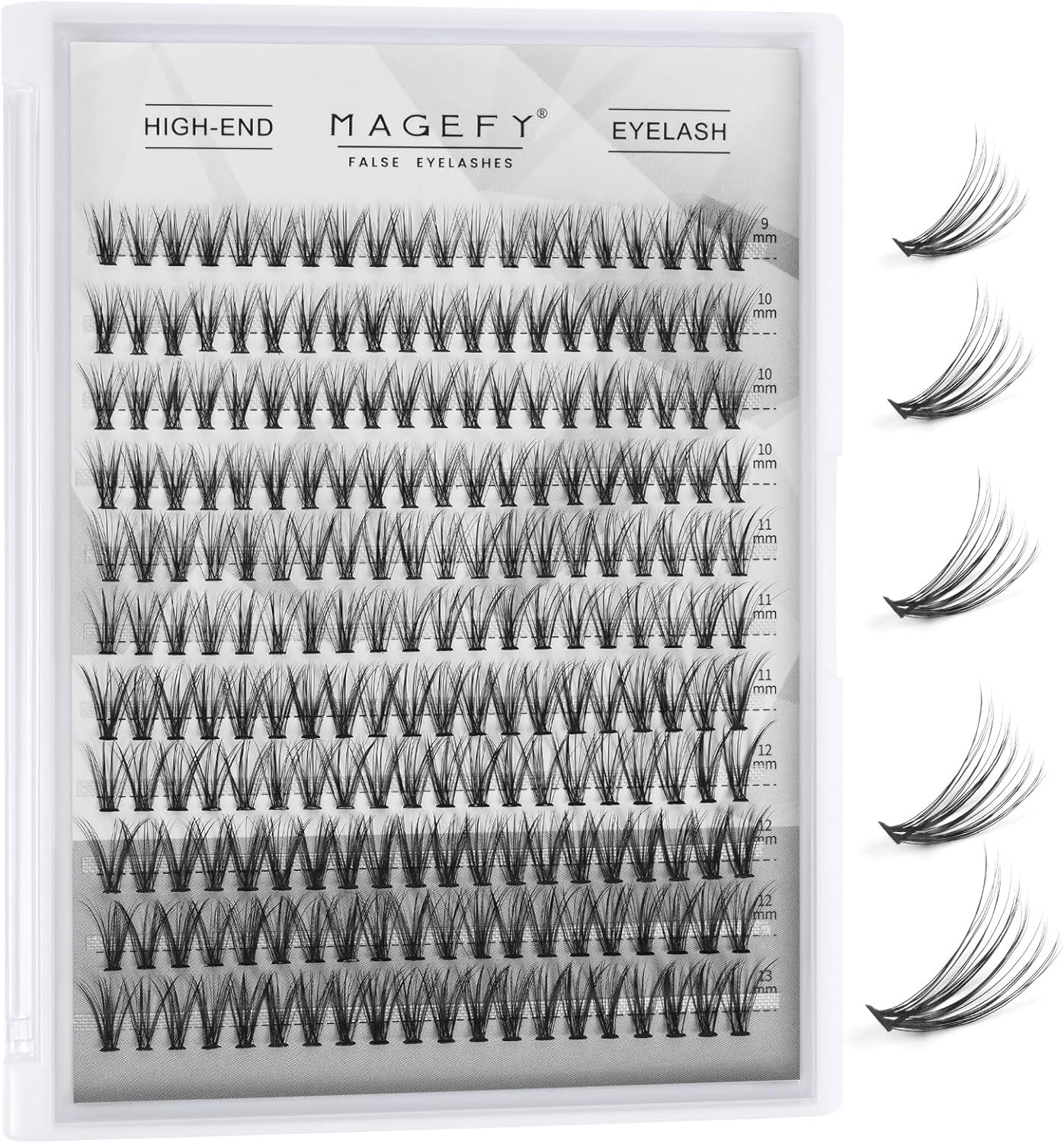 MAGEFY Eyelashes Cluster 10D 0.07C Lash Clusters 9-13Mm Individual Lashe Extension Reusable Eyelashes Clusters