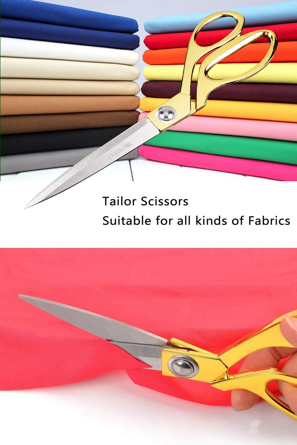 8-Inch Tailor Scissors Gold-Plated Tailor Scissors Alloy Clothing Wire Cloth Tailor Scissors Multipurpose Scissors image number 3