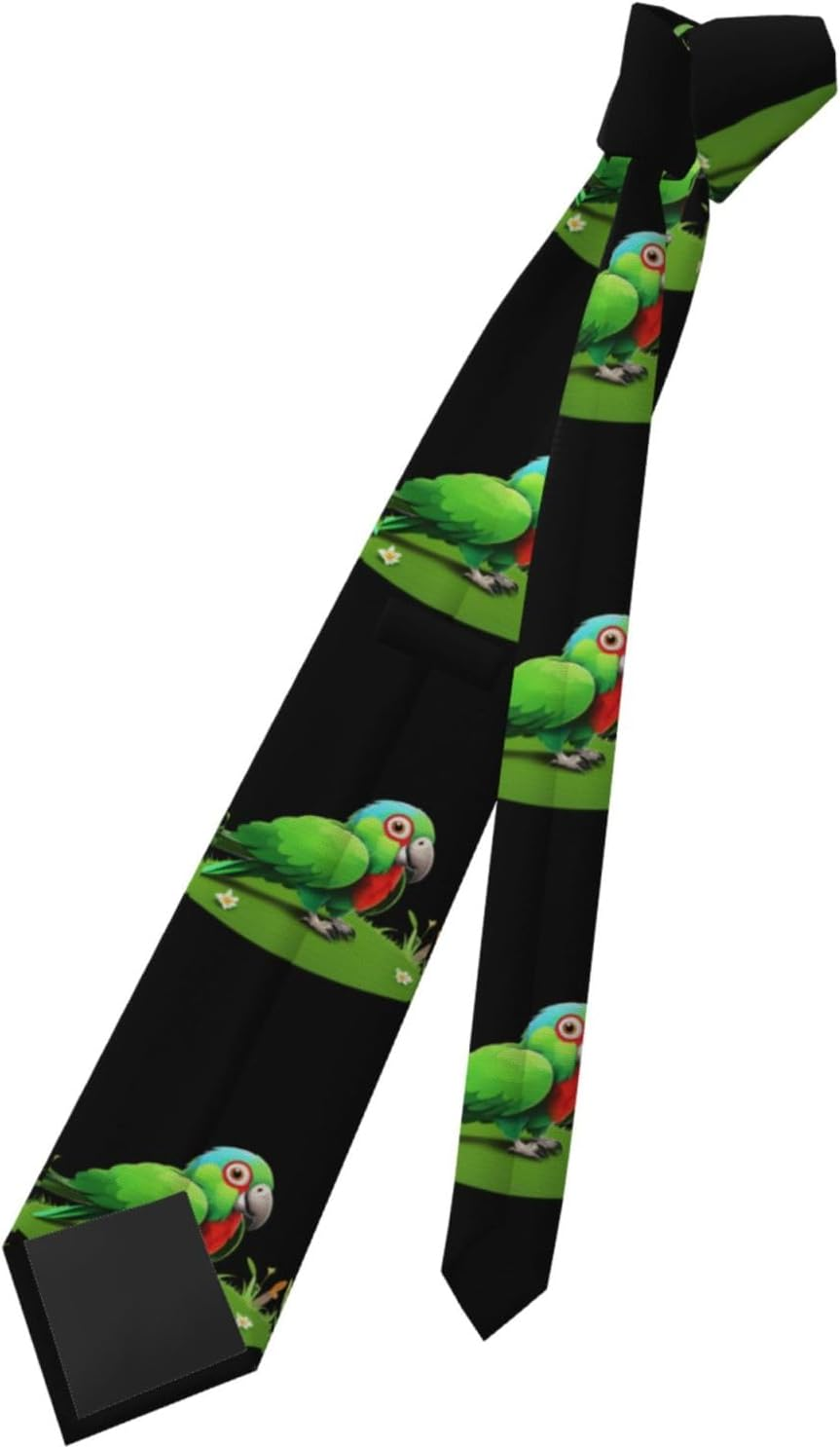 Men'S Necktie Tie WHJDPP Parrot on the Grass Prints Soft and Comfortable Non-Deforming for Business Daily Life Work Birthday Wedding Party Banquet image number 5