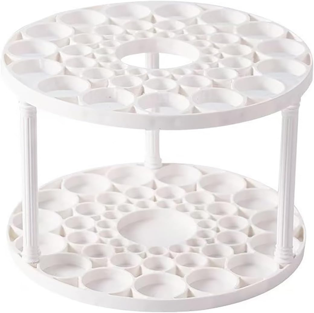 Makeup Brush Storage Rack - Brush Organizer with 45 Holes Stand Brush Holder,Large Capacity Desktop Organizer Used to Storage round Cosmetic Supplies，It Can Also Be Used to Store Paintbrushes image number 4