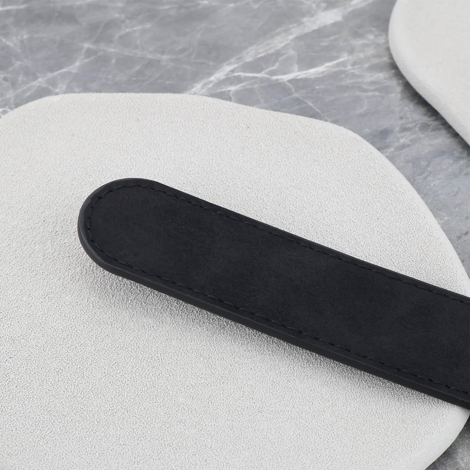 Briny River 4PCS Leather Luggage Handle 22.2X2.69X0.28Cm Carrying Strap for Suitcases and Kitchen Cabinet Drawers (Black/Brown) image number 6