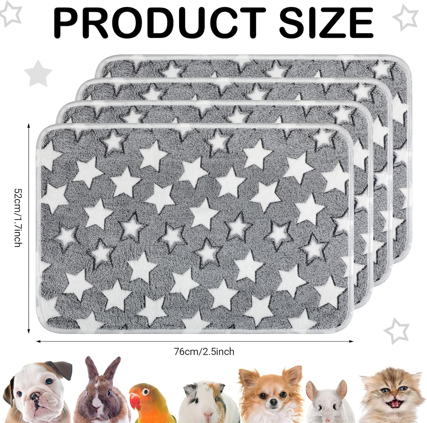 JOWILIN Pet Blankets Set, 3 Pack 20'' &times; 31'' Soft Dog Fleece Blankets, Fluffy Cat Blankets, Flannel Pet Blankets Throw, Super Soft Warm Sleep Mat for Small Pets, Dogs, Cats (76Cm &times;52Cm) image number 3