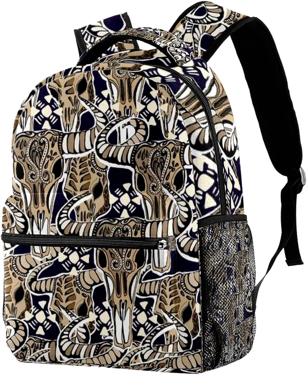 Students Backpack Buffalo Skulls Casual Backpack for Girls and Boys Bookbag School Bag Travel Daypack