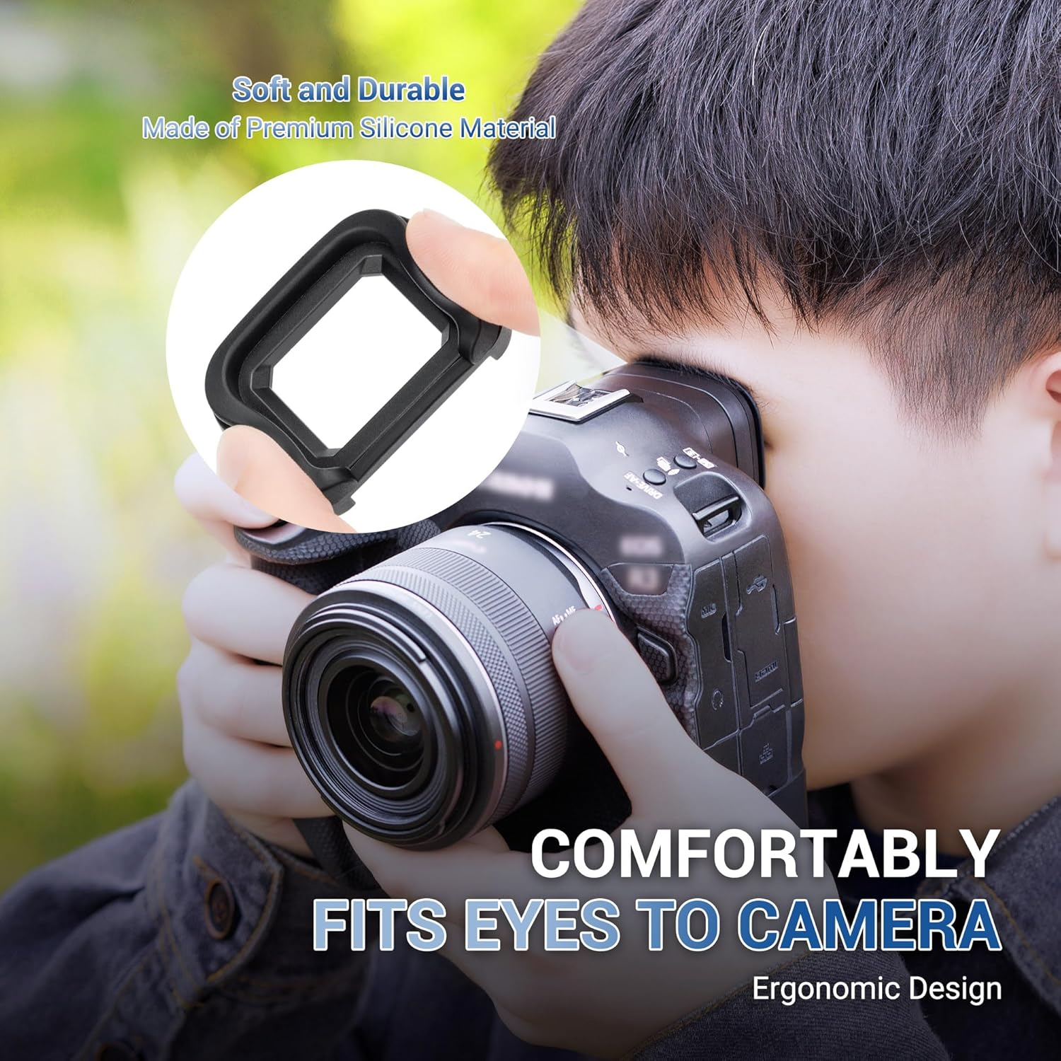 EOS R3 Eyecup Eyepiece, Eye Cup Viewfinder for Canon EOS R3 Camera, Replaces Canon ER-H Eyecup Eyepiece, Soft Silicone Material, Not Affect the Use of LCD Screen image number 2