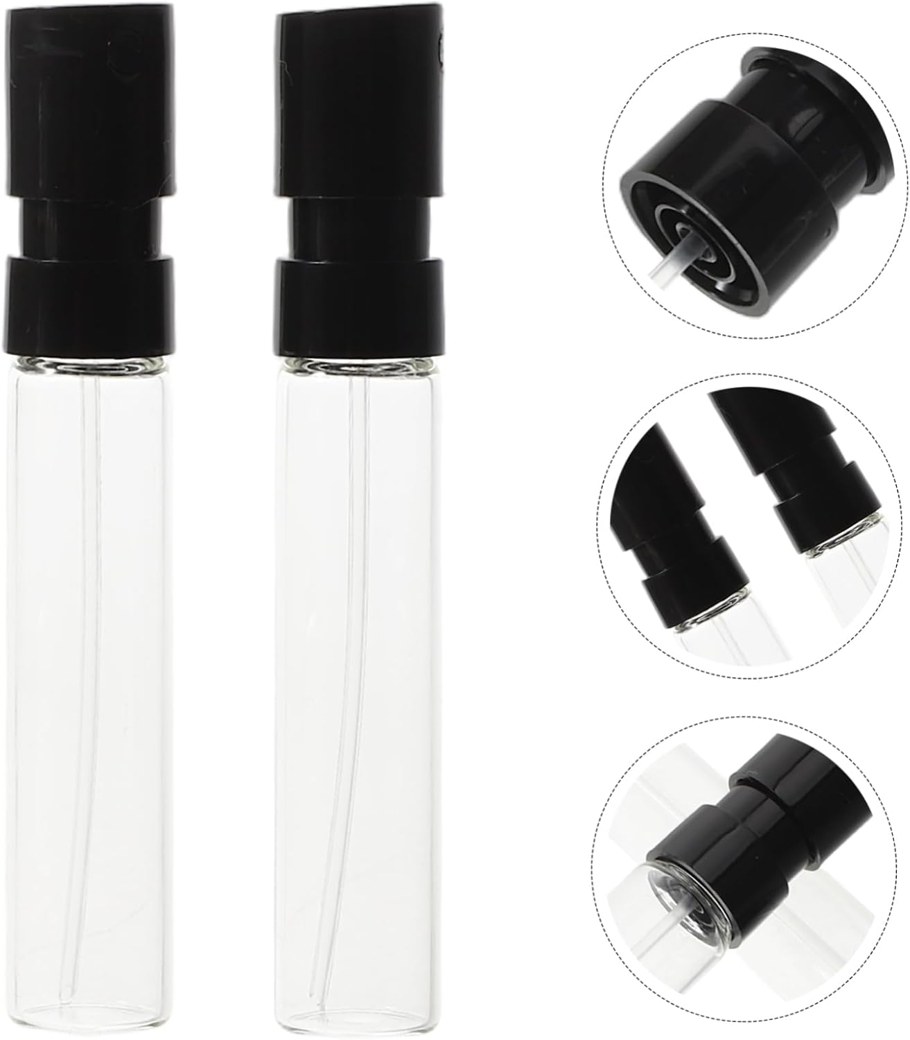 TOGEVAL Mini Glass Spray Bottles 10Pcs 2Ml Travel Perfume Bottle Refillable Fine Mist Atomizer Portable Sample Containers for Fragrance Essential Oils