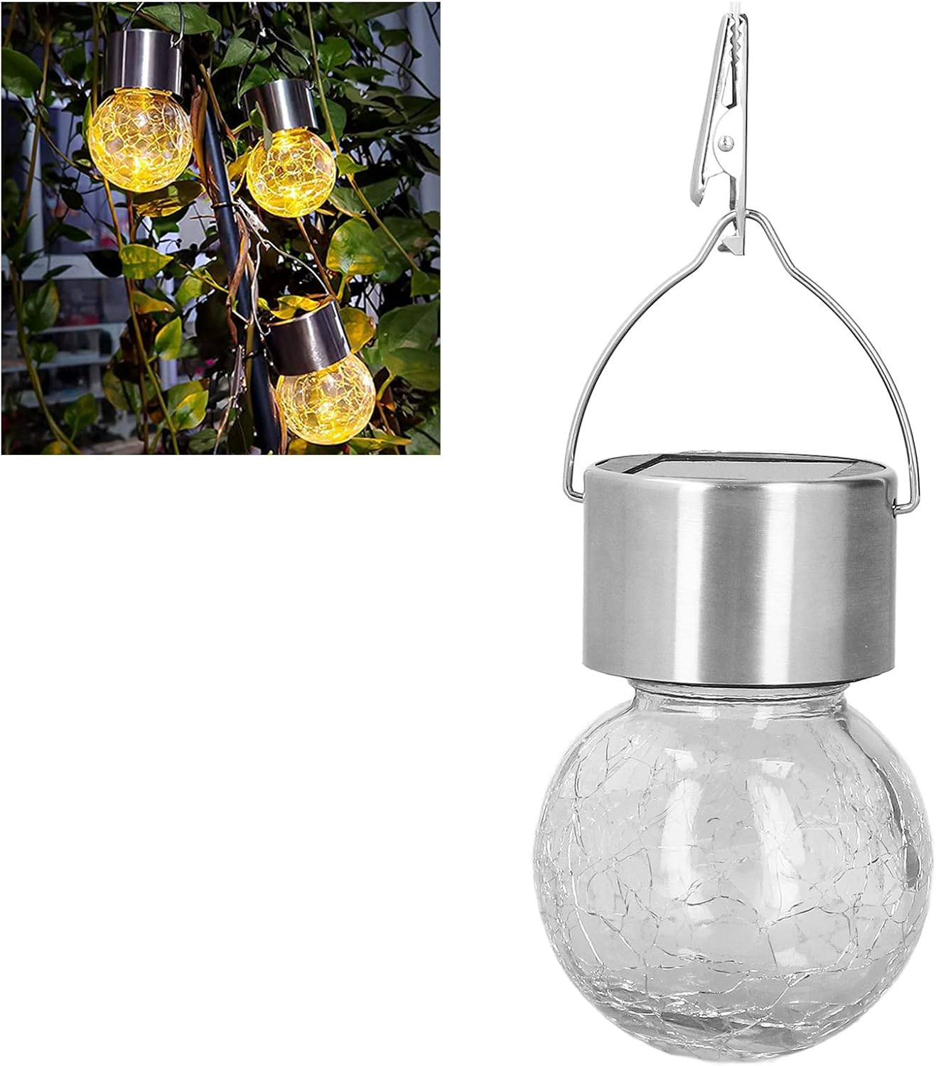 Hanging Solar Lights, Warm White Light Color Solar Outdoor Lights Hanging for Wall for Lawns for Doors
