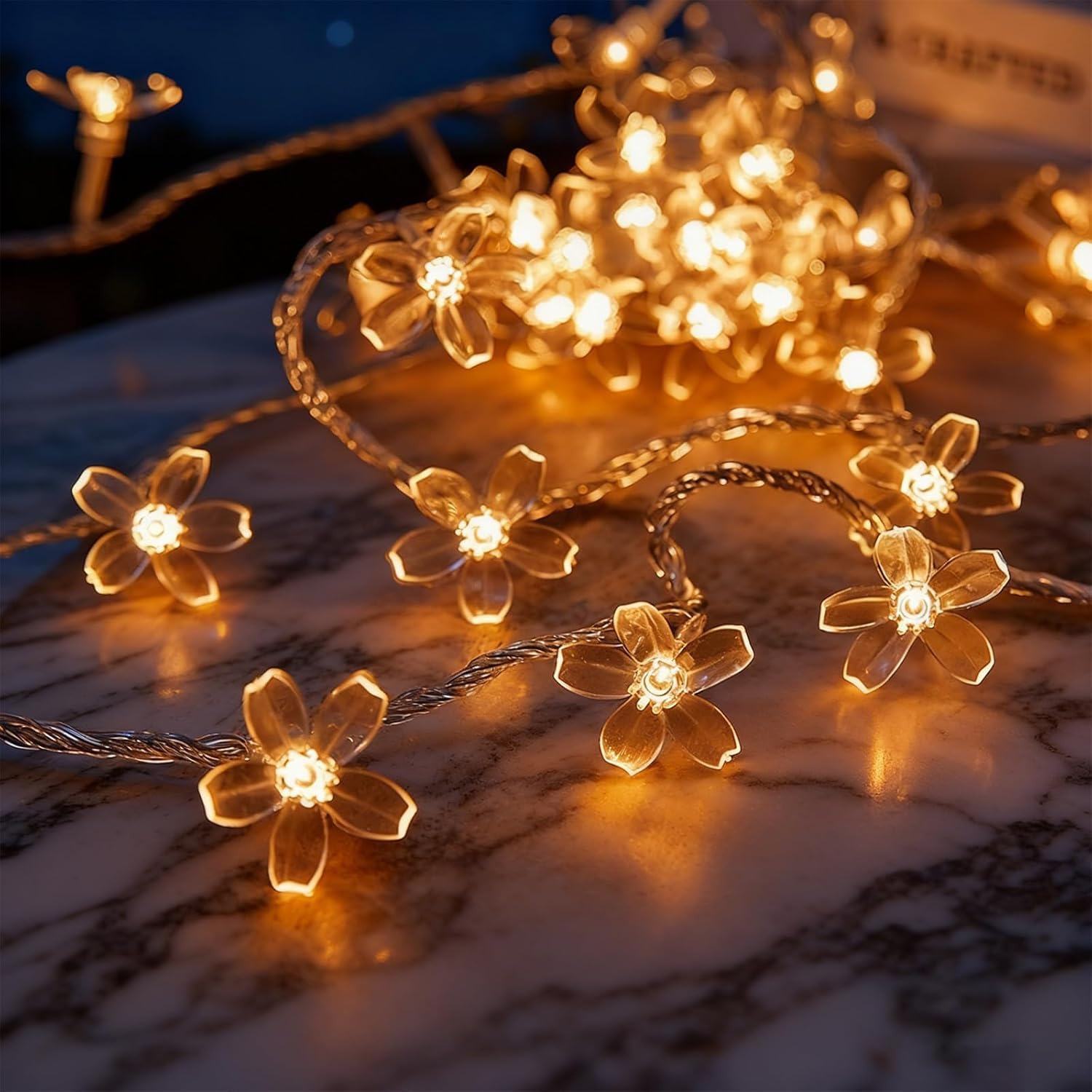 Jeyzuroa 6M 40 LED Battery Operated, Waterproof Indoor Outdoor Fairy Lights, Warm White for Garden, Wedding, Party Decoration(Battery Not Included) image number 2