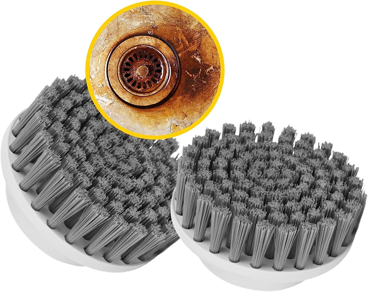 Synoshi round Brush Heads (2 Units) for Electric Spin Scrubber | Designed for General Cleaning Tasks image number 4