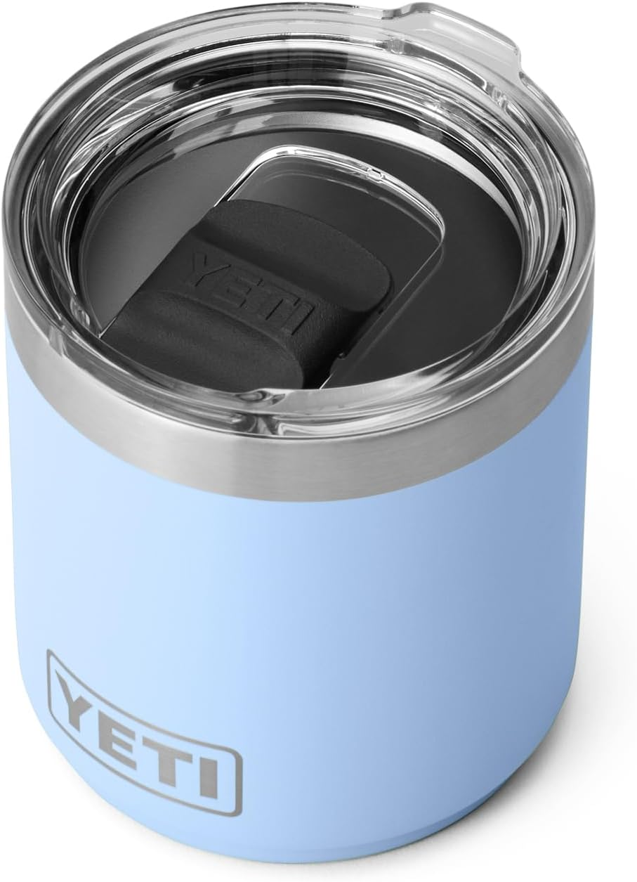YETI Rambler 10 Oz Stackable Lowball 2.0, Vacuum Insulated, Stainless Steel with Magslider Lid, Big Sky Blue image number 1