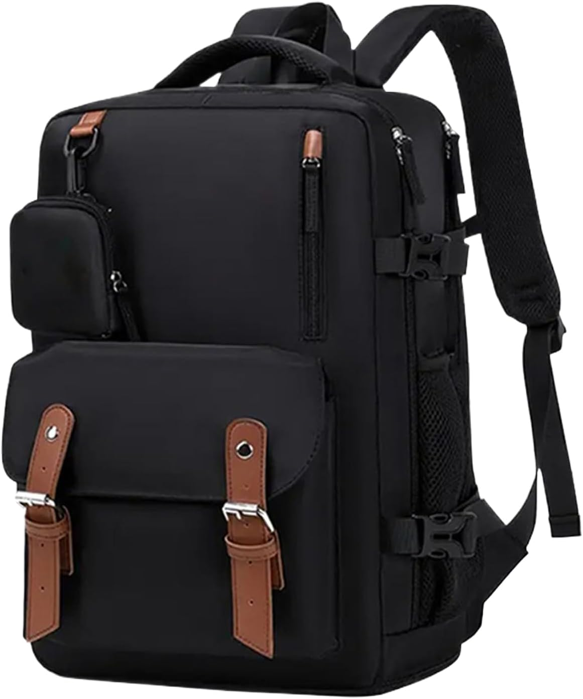 Rrlihjgu Travel Backpack for Women, Expandable Laptop Backpack Large Size | Computer for School Work Women Men Teenagers University Airplane - Brown Black image number 5